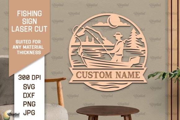 Download Fishing Sign LaserCut. Fishing Decor SVG - Fishing sign Collection