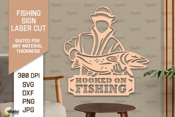 Download Fishing Sign LaserCut. Fishing Decor SVG - Fishing sign Collection
