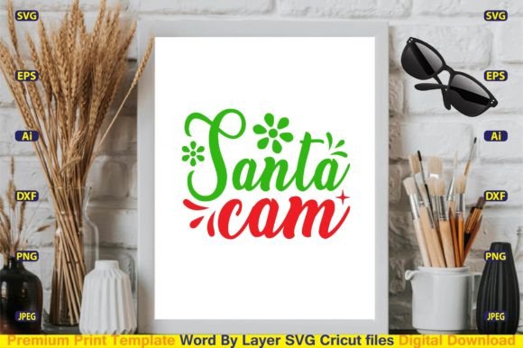 Download Santa Cam SVG Design Vector Cut Files - Vector cut files Collection