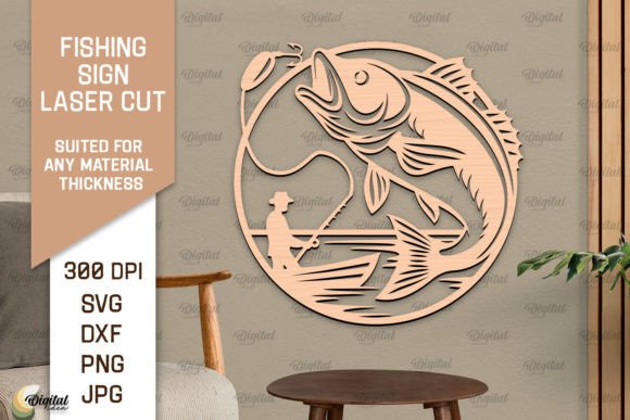 Download Fishing Sign LaserCut. Fishing Decor SVG - Fishing sign Collection