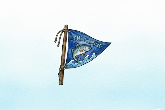 Download Fishing Sign with Trout Watercolor Art - Fishing sign Collection