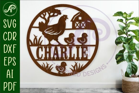 Download Chickens on the Farm Name Sign Laser Cut - Farm name sign Collection