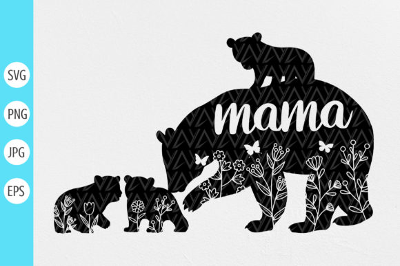 Download Mama Bear with Three Cubs - Three Collection