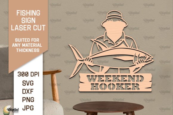 Download Fishing Sign LaserCut. Fishing Decor SVG - Fishing sign Collection