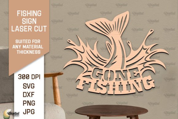 Download Fishing Sign LaserCut. Fishing Decor SVG - Fishing sign Collection