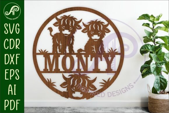 Download Cute Highland Cow Farm Name Sign Laser - Farm name sign Collection