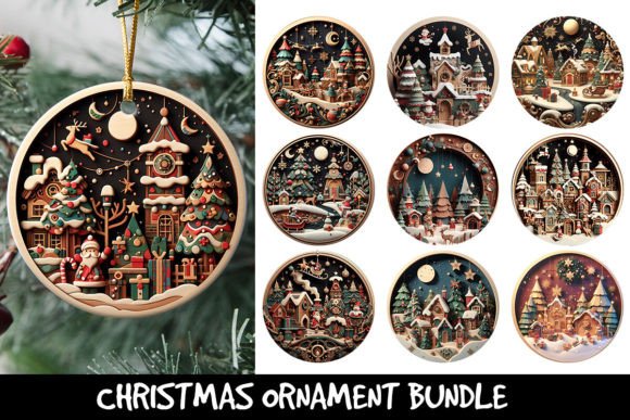 Download Christmas Wood Art Ornament Bundle #24 - Wood art Collection