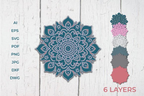 Download Layered Mandala SVG File,3d Mandala SVG - Layered mandala svg Collection
