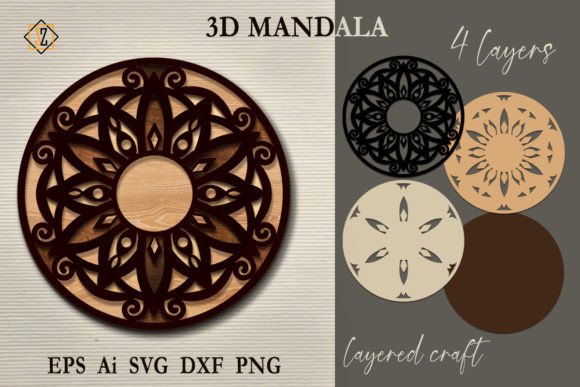 Download 3D Mandala2. Layered Mandala SVG File - Premium Resources