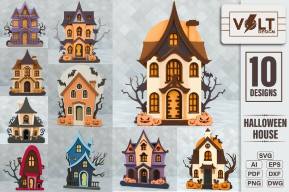 Download Halloween House SVG Laser Craft BUNDLE - Laser craft Collection